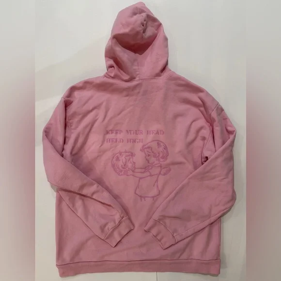 Revolve x Boys Lie Dangerous Affection Hoodie Dress Baby Pink OS - Picture 2 of 7